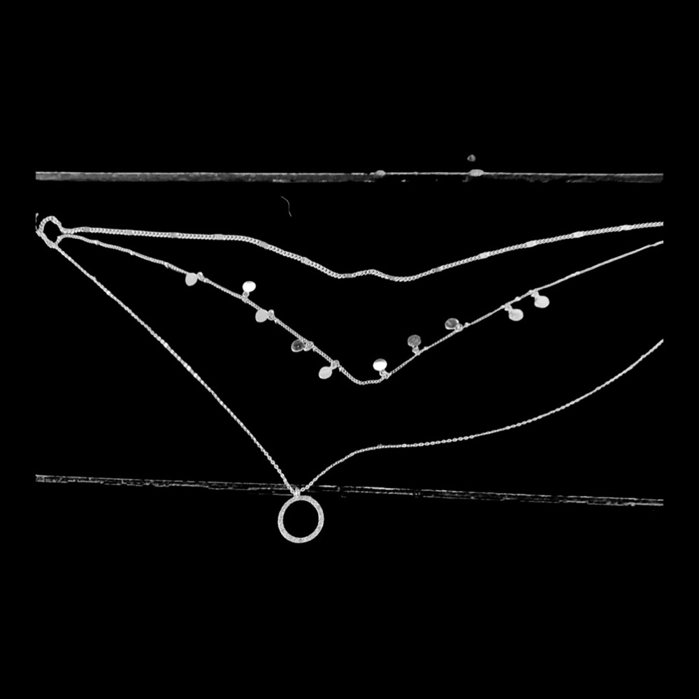 9” 3 layer necklace with different styles of chains